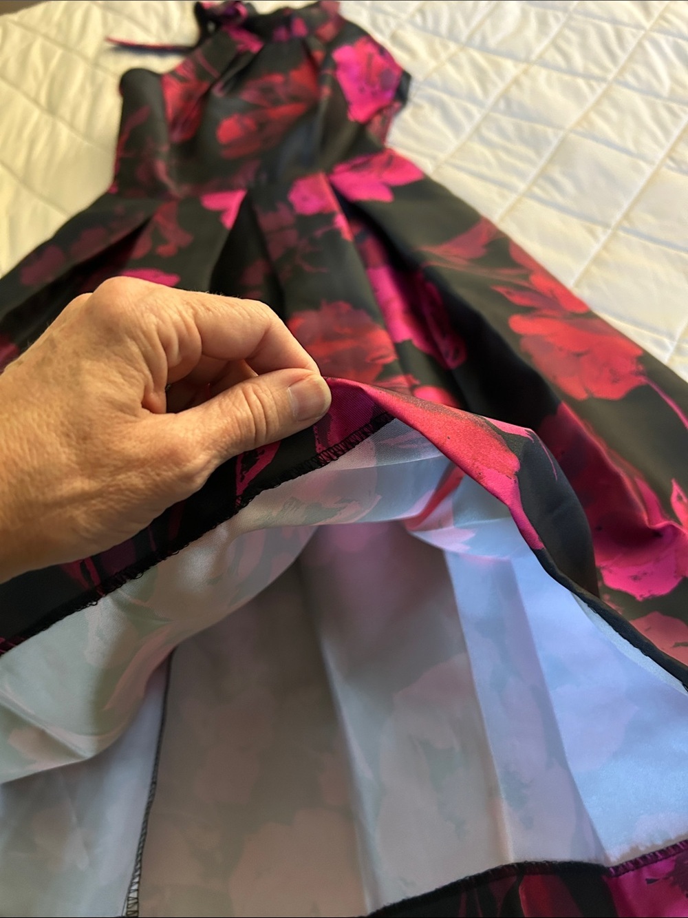 Maison Tara Black Dress with Pink and Magenta Floral Accents - Picture 5 of 5